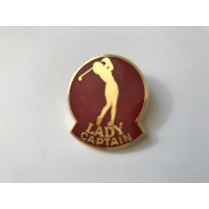 Lady Captain Golfer Lapel Badge Red