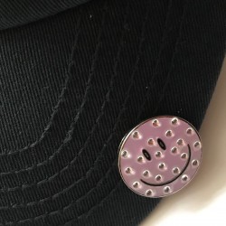 Golf Ball Marker Visor Hat Clip Smiley Lilac 