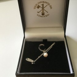 Lady Captain Golfer Silver Brooch