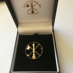 Hole in One/Oneholer Gold Golf Brooch
