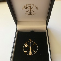 Hole in One/Oneholer Gold Golf Pendant