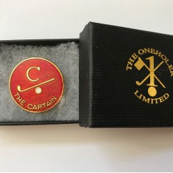 Captain Golfer Enamel Lapel Badge Red