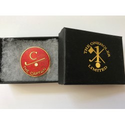 Captain Golfer Enamel Lapel Badge Red