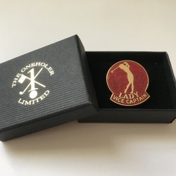 Lady Vice Captain Golfer Lapel Badge Red Enamel