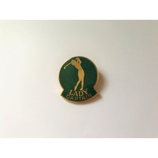 Lady Captain Golfer Lapel Badge Green