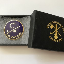 Captain Golfer Enamel Lapel Badge Navy Blue