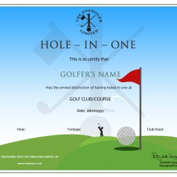 Hole in One Golf Certificate (Downloadable) Hole in One Golf Certificate (Downloadable)