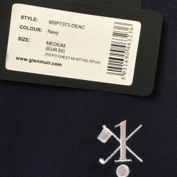 Hole In One/Oneholer Golf Glenmuir Mens Polo Shirt Performance Wicking Navy with White Motif