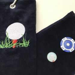 Golf Bag Towel for all Golfers Navy Blue and Vegas Poker Chip Ball Marker Navy Blue Golf Bag Towel for all Golfers Navy Blue and Vegas Poker Chip Ball Marker Navy Blue