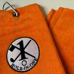 Hole in One Golf Towel Orange Hole in One Golf Towel Orange
