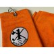 Hole in One Golf Towel Orange with Hole in One Pitch Master Repairer & Hole in One Vegas Poker Chip Navy 