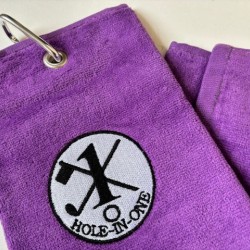 Hole in One Golf Towel Purple Hole in One Golf Towel Purple