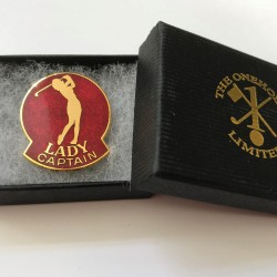Lady Captain Golfer Lapel Badge Red