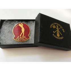 Lady Captain Golfer Lapel Badge Red