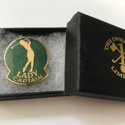 Lady Captain Golfer Lapel Badge Green