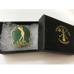 Lady Captain Golfer Lapel Badge Green