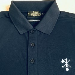 Hole In One/Oneholer Glenmuir Mens Polo Shirt Performance Wicking Navy with White Motif Hole In One/Oneholer Glenmuir Mens Polo Shirt Performance Wicking Navy with White Motif