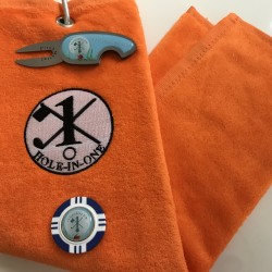 Hole in One Golf Towel Orange with Hole in One Pitch Master Repairer & Hole in One Vegas Poker Chip Navy  Hole in One Golf Towel Orange with Hole in One Pitch Master Repairer & Hole in One Vegas Poker Chip Navy