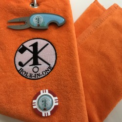 Hole in One Golf Towel Orange with Hole in One Pitch Master Repairer & Hole in One Vegas Poker Chip Red Hole in One Golf Towel Orange with Hole in One Pitch Master Repairer & Hole in One Vegas Poker Chip Red