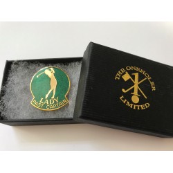 Lady Past Captain Golfer Lapel Badge Green