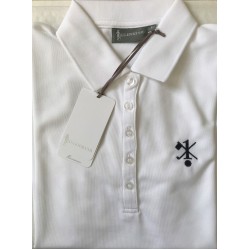 Hole In One/Oneholer Glenmuir Ladies Polo Shirt Performance Polyester White with Navy Motif