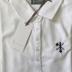 Hole In One/Oneholer Glenmuir Ladies Polo Shirt Performance Polyester White with Navy Motif