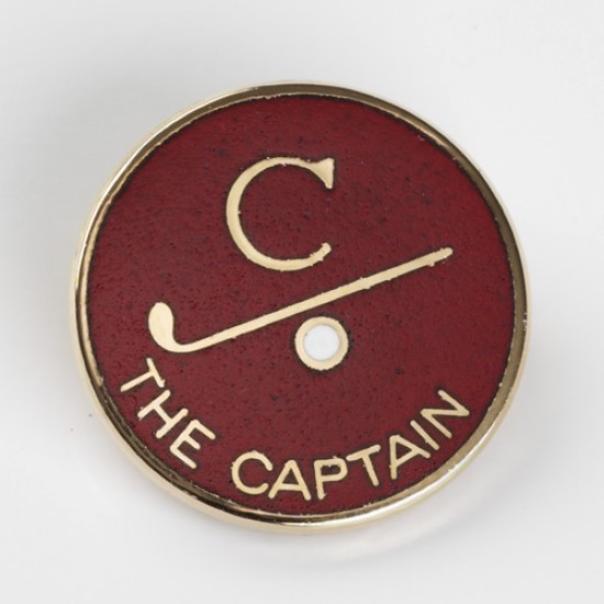 Captain Golfer Enamel Lapel Badge Red