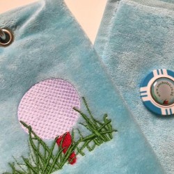 Golf Bag Towel for all Golfers Light Blue and Vegas Poker Chip Ball Marker Light Blue Golf Bag Towel for all Golfers Light Blue and Vegas Poker Chip Ball Marker Light Blue