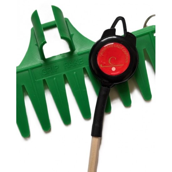 From the Lady Captain Pencil Reel and Red or Green Bunker Rake From the Lady Captain Pencil Reel and Red or Green Bunker Rake