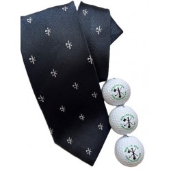 Hole in One Navy Tie and Hole in One Golf Balls