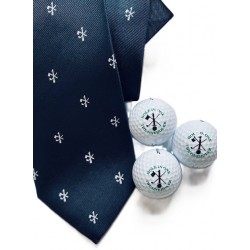 Hole in One Navy Silk Tie and Hole in One Golf Balls
