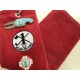Hole in One Golf Towel Red with Hole in One Pitch Master Repairer and Hole in One Vegas Poker Chip Red