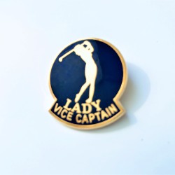 Lady Vice Captain Golfer Lapel Badge Blue Enamel