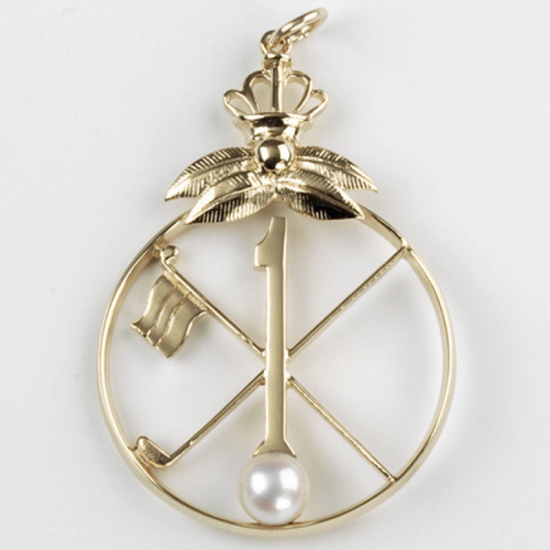 Lady King Oneholer/Hole in One Gold Pendant