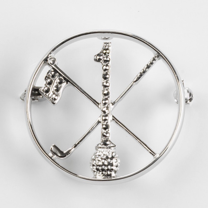 Hole in One/Oneholer Marcasite Golf Brooch
