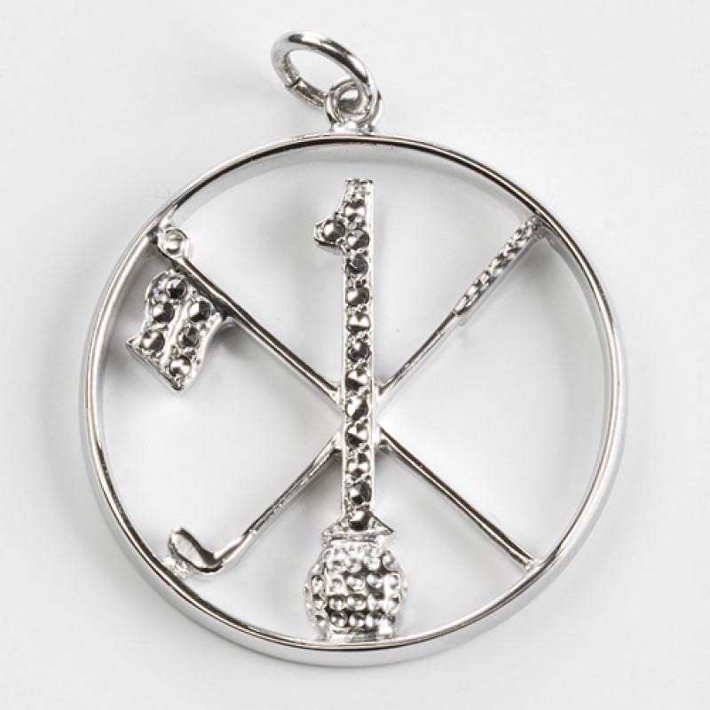 Hole in One/Oneholer Marcasite Golf Pendant