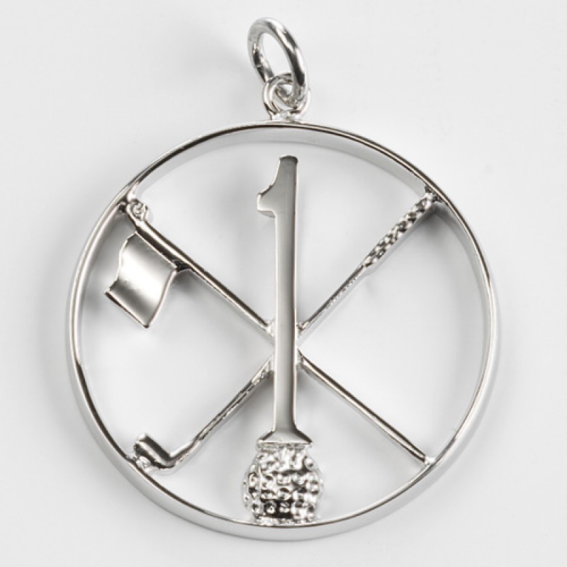 Hole in One/Oneholer Plain Silver Golf Pendant
