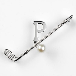 Lady President Golfer Brooch Sterling Silver Cultured Pearl Trademarked Lady President Golfer Brooch Sterling Silver Cultured Pearl Trademarked